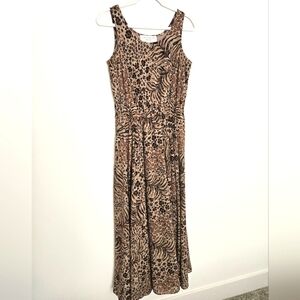 Vintage Jones New York full skirt leopard print maxi dress with pockets | 6